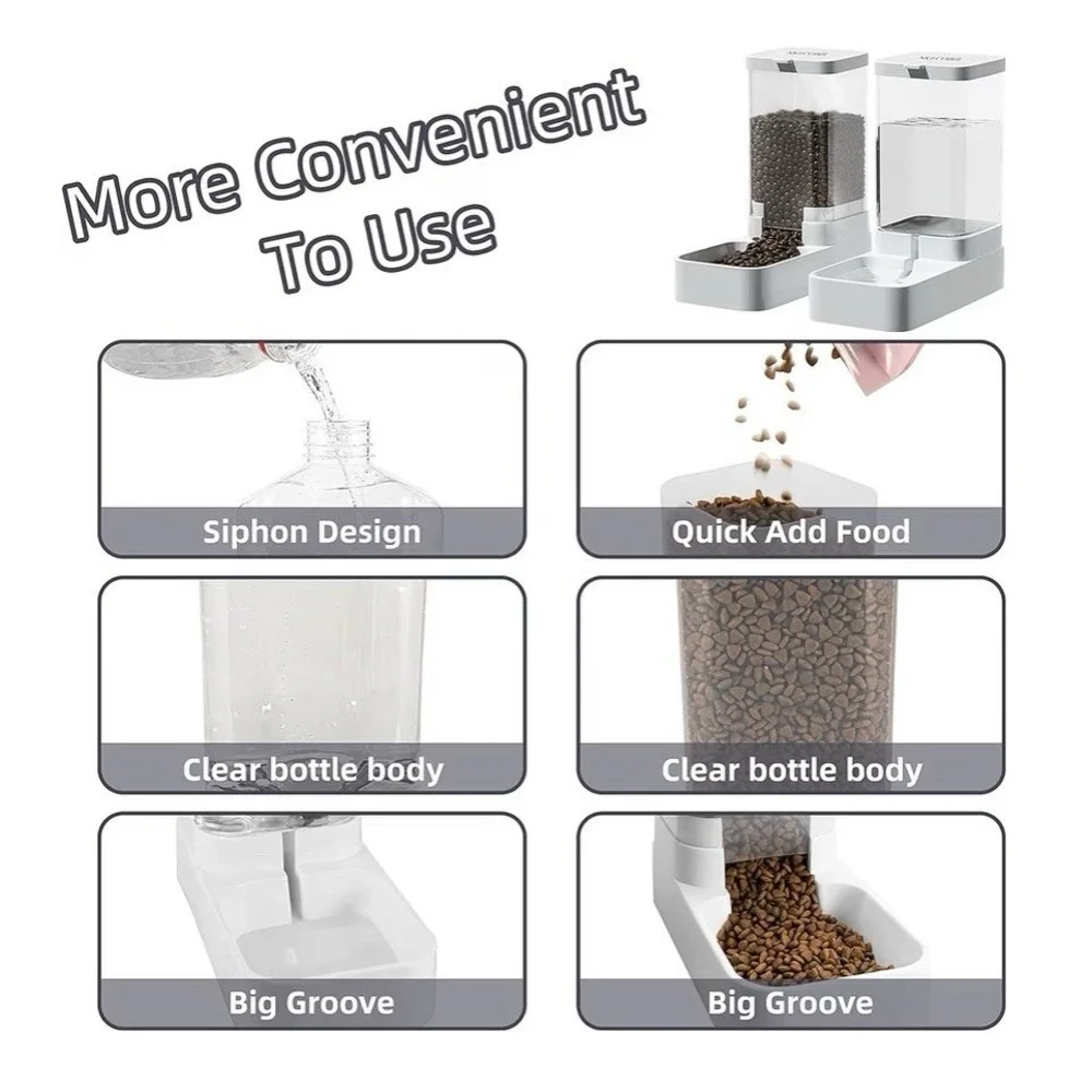Gravity Pet Feeder and Water Dispenser Set, Automatic For Dog & Cat Feeder‎